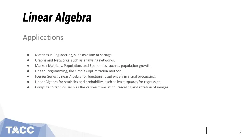 linear algebra