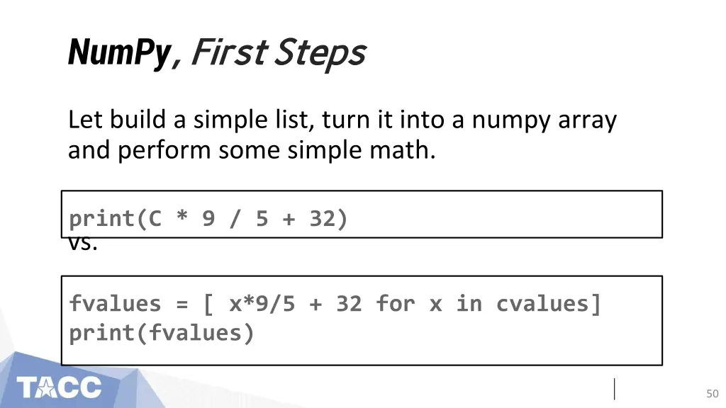 numpy first steps first steps 1