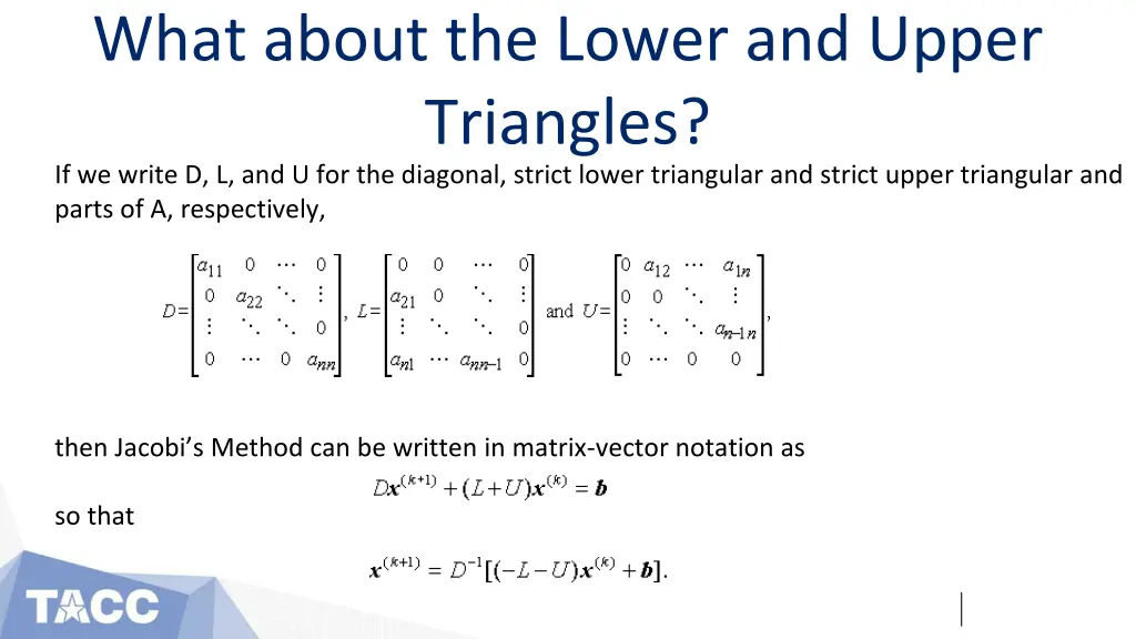 what about the lower and upper triangles