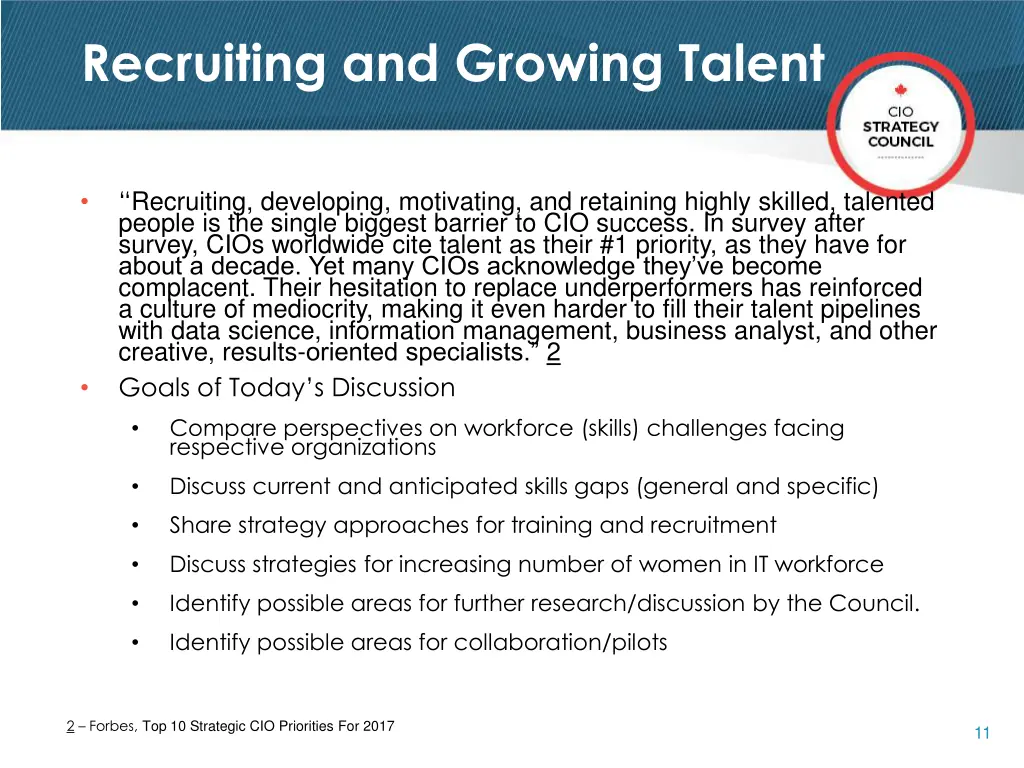 recruiting and growing talent