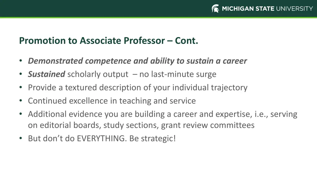 promotion to associate professor cont