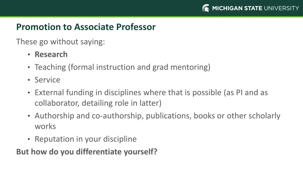 promotion to associate professor