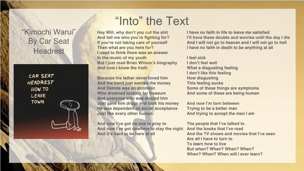 into the text