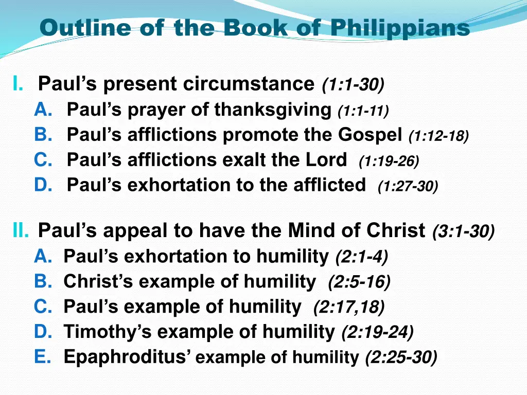 outline of the book of philippians