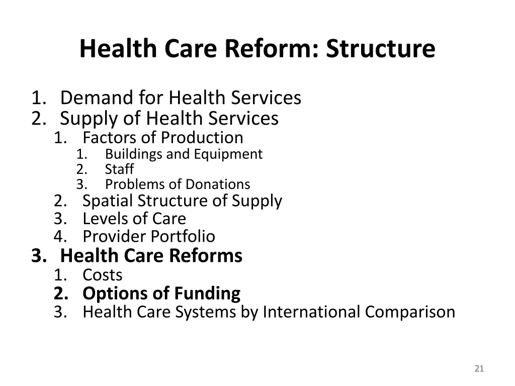 health care reform structure 1