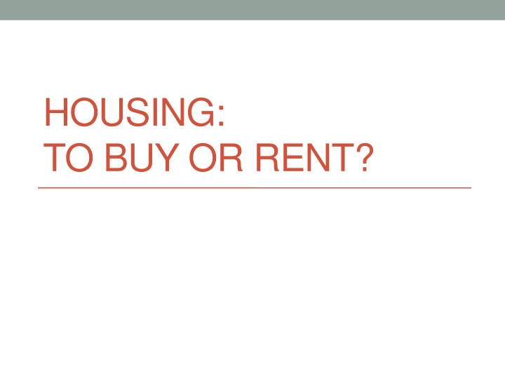 housing to buy or rent