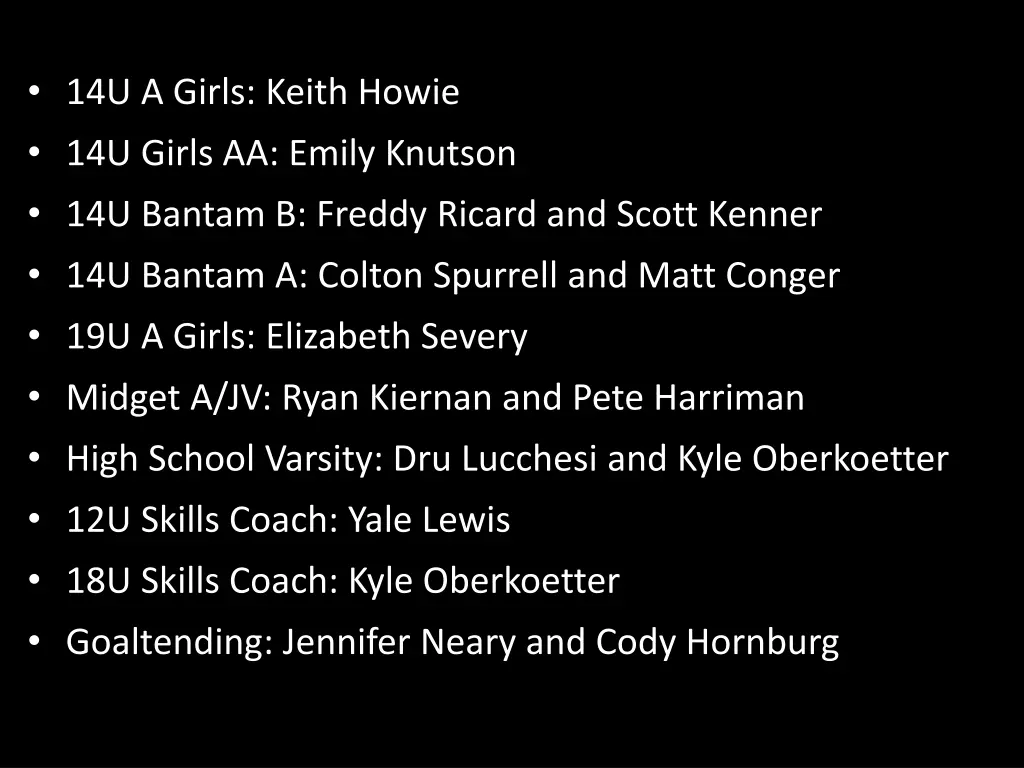 14u a girls keith howie 14u girls aa emily
