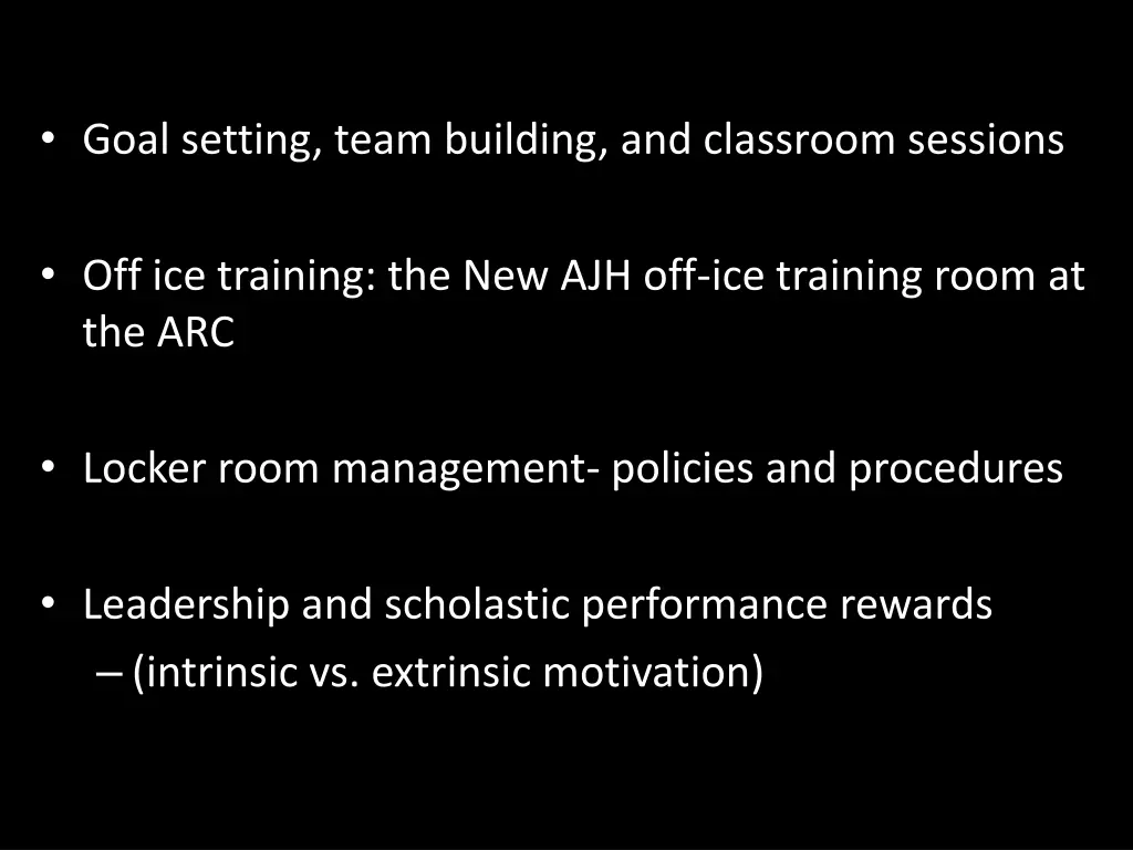 goal setting team building and classroom sessions