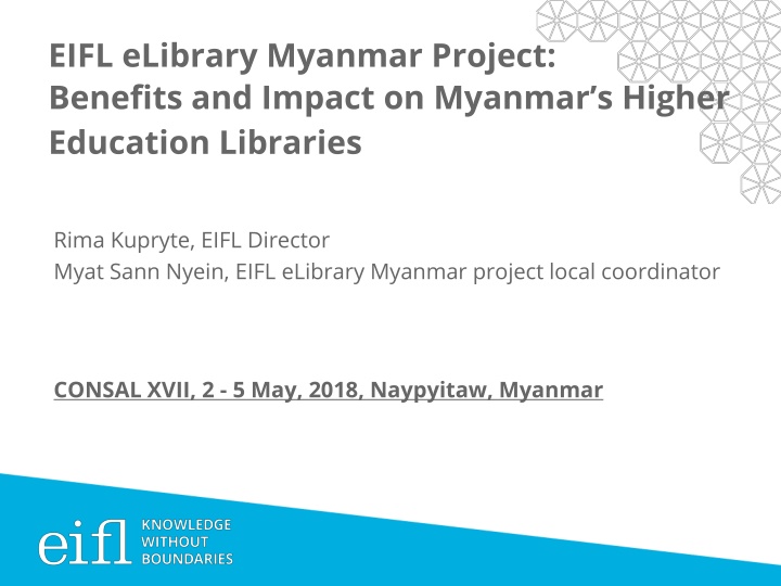 eifl elibrary myanmar project benefits and impact