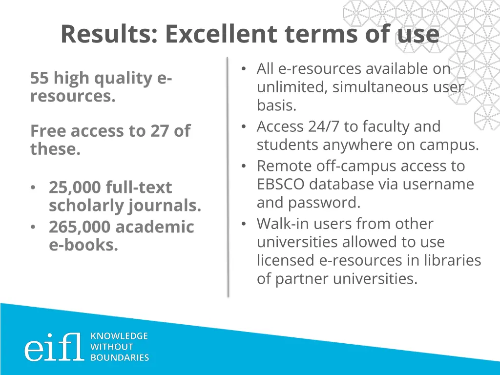 results excellent terms of use