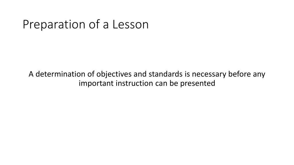 preparation of a lesson