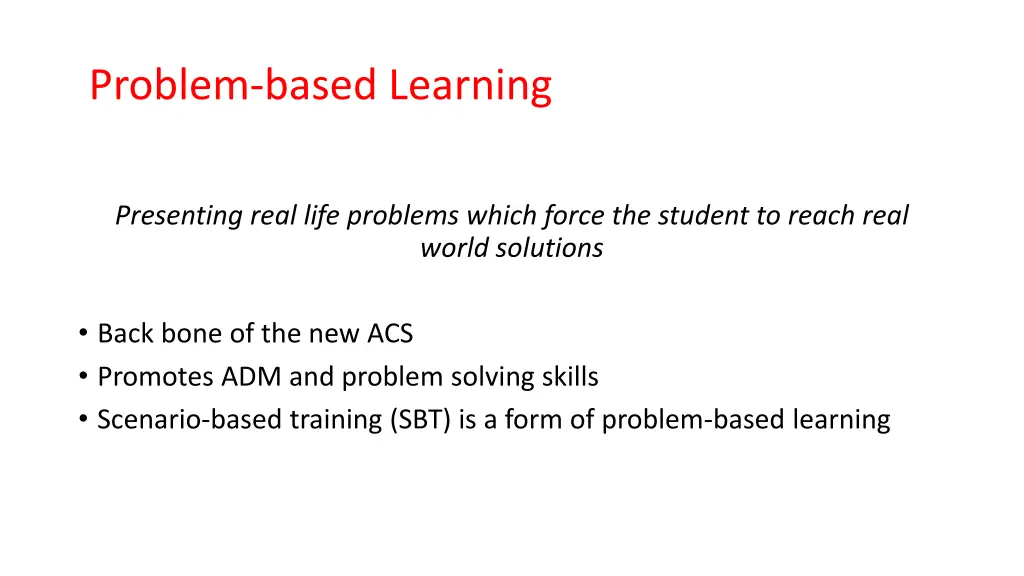 problem based learning