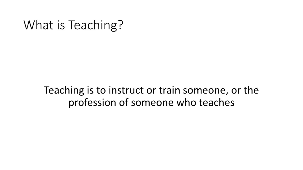 what is teaching