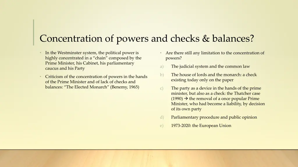 concentration of powers and checks balances