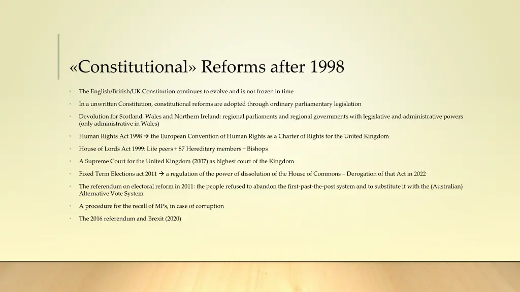 constitutional reforms after 1998