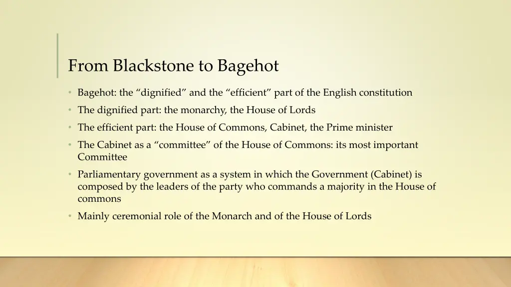 from blackstone to bagehot