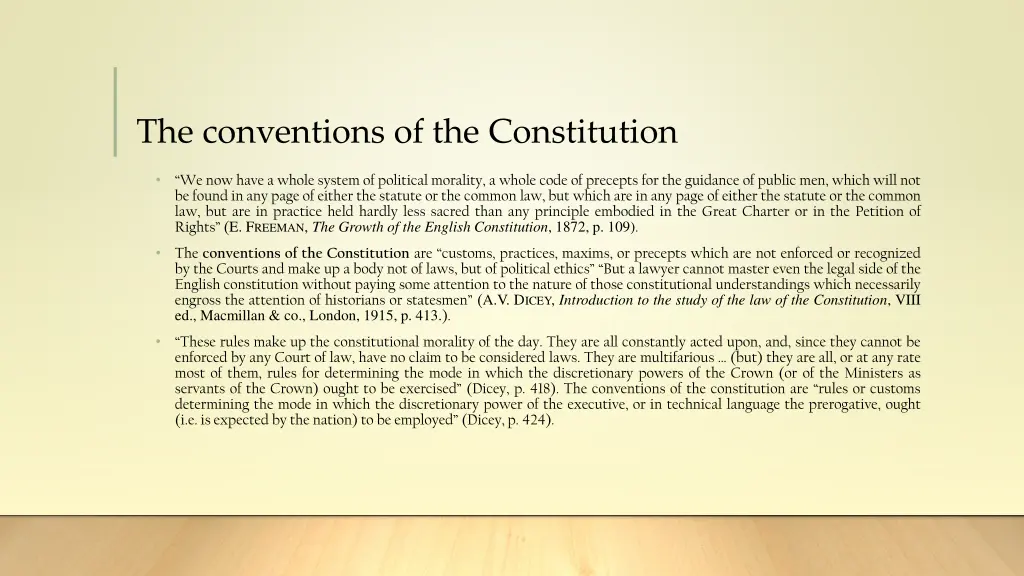 the conventions of the constitution