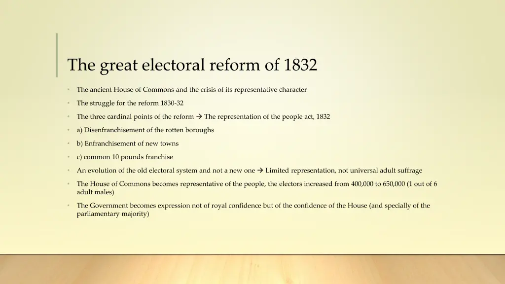 the great electoral reform of 1832