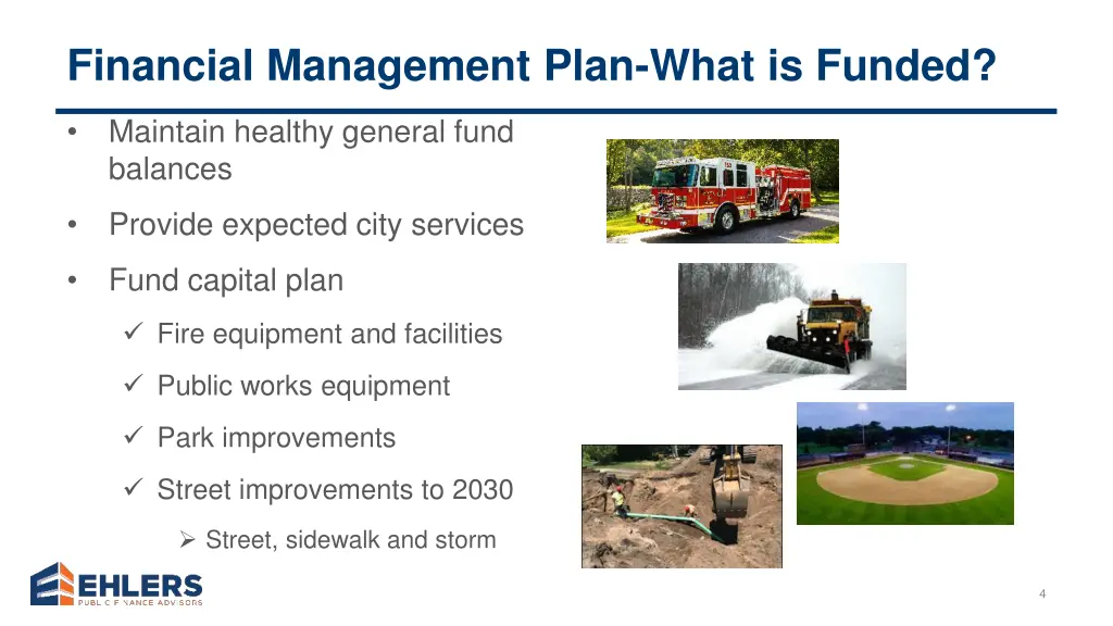 financial management plan what is funded