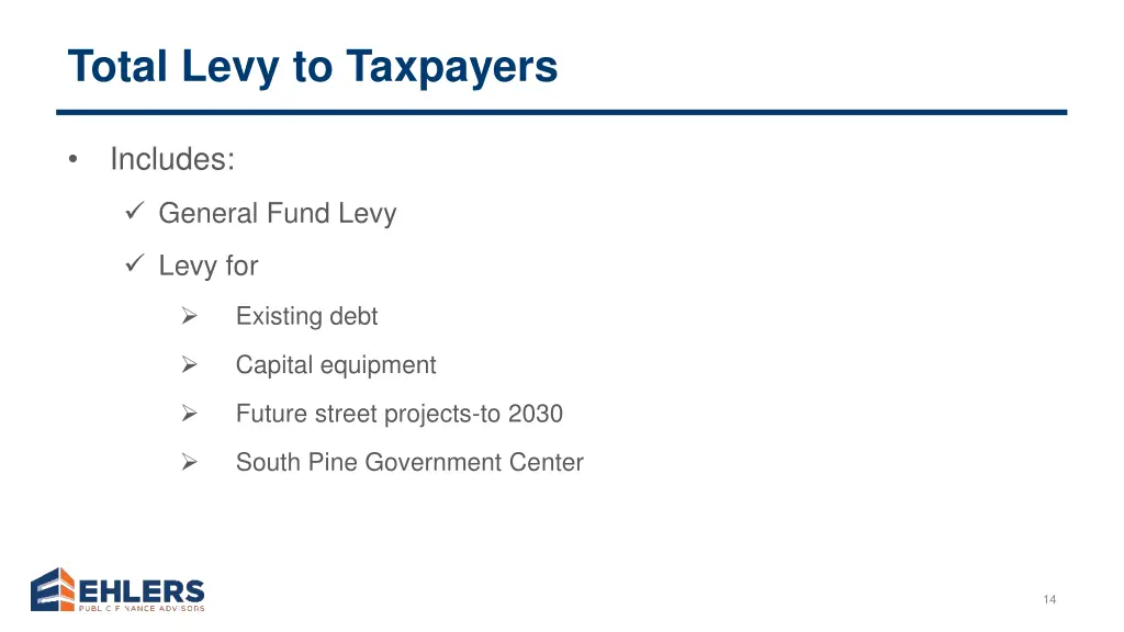 total levy to taxpayers
