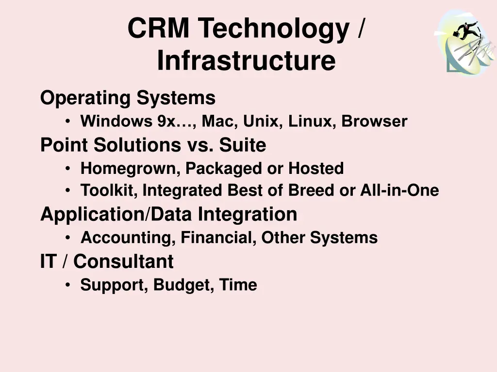 crm technology infrastructure operating systems