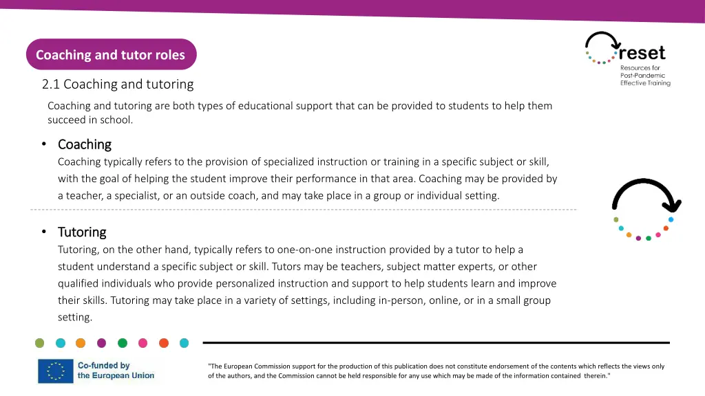 coaching and tutor roles