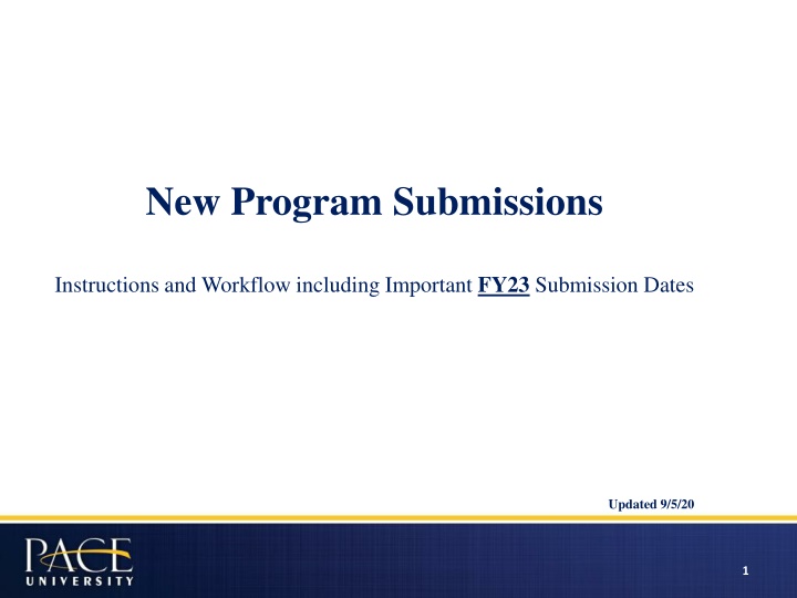 new program submissions