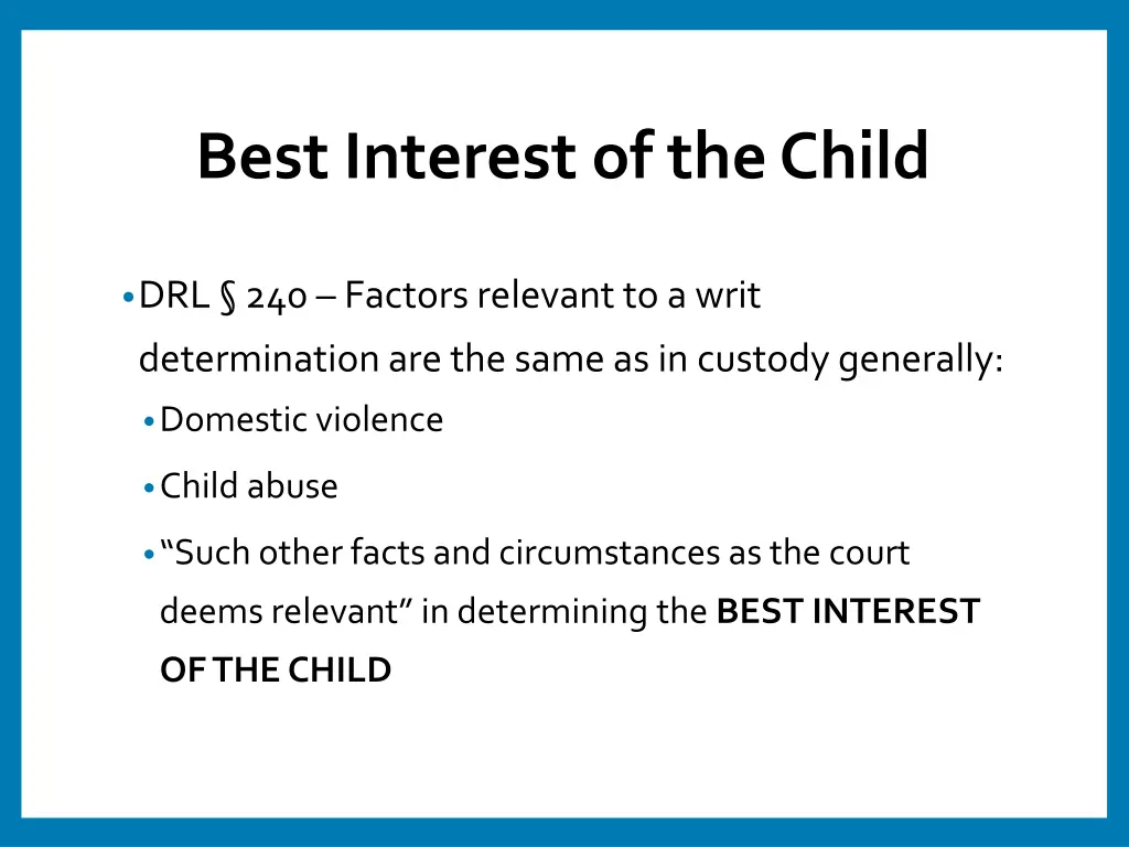 best interest of the child