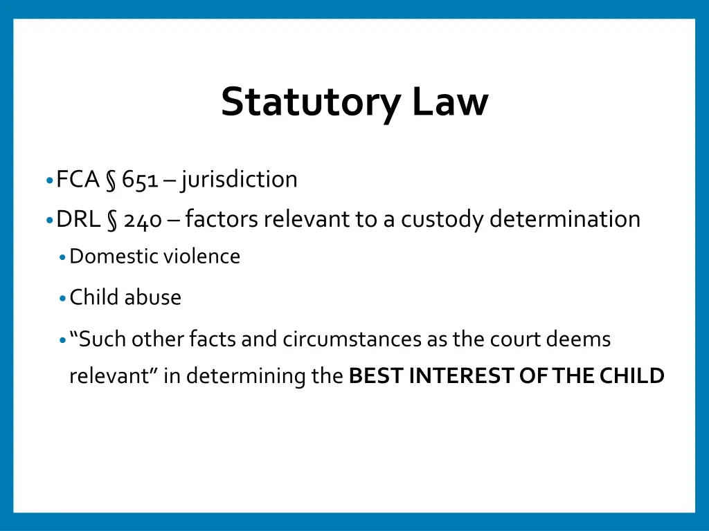statutory law