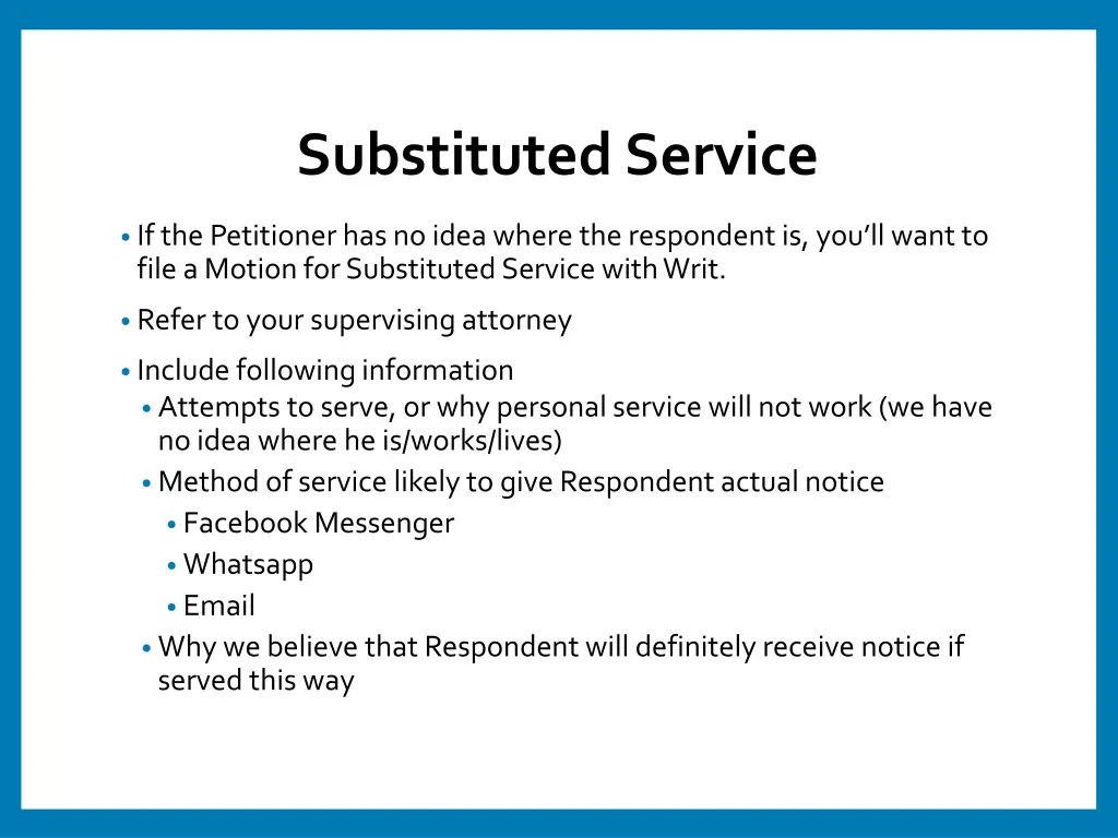 substituted service