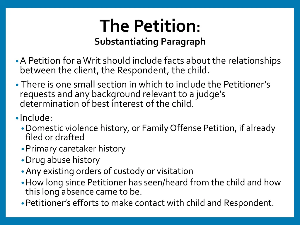 the petition substantiating paragraph 1