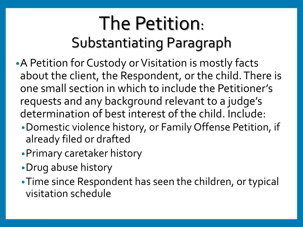 the petition substantiating paragraph