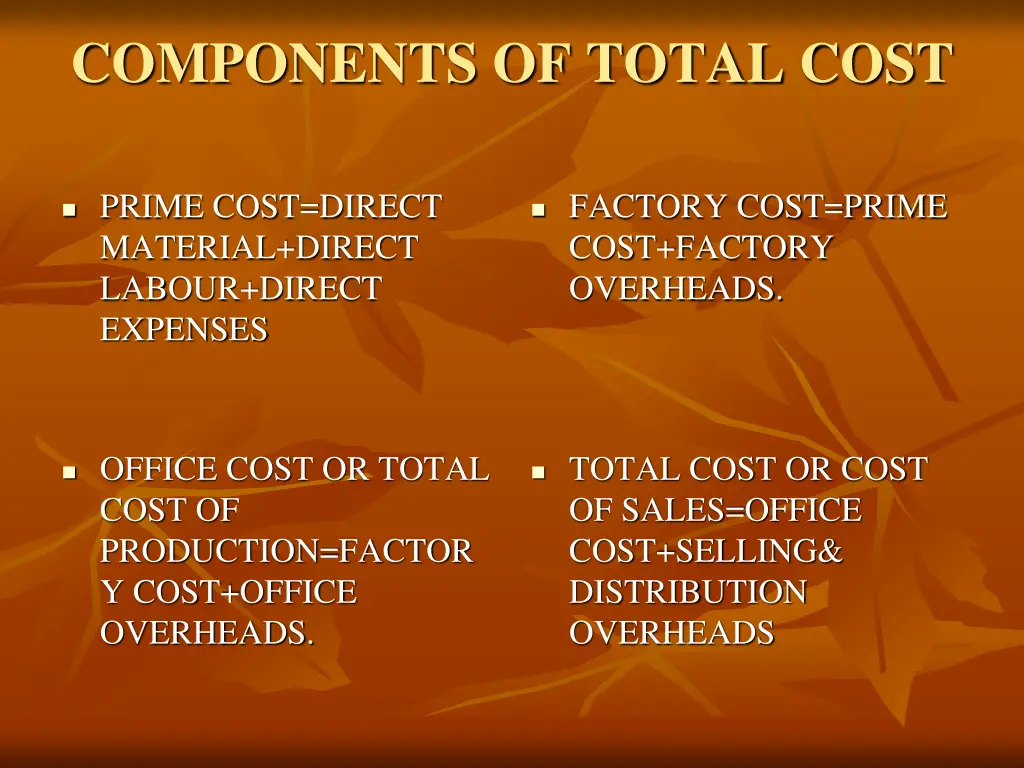 components of total cost