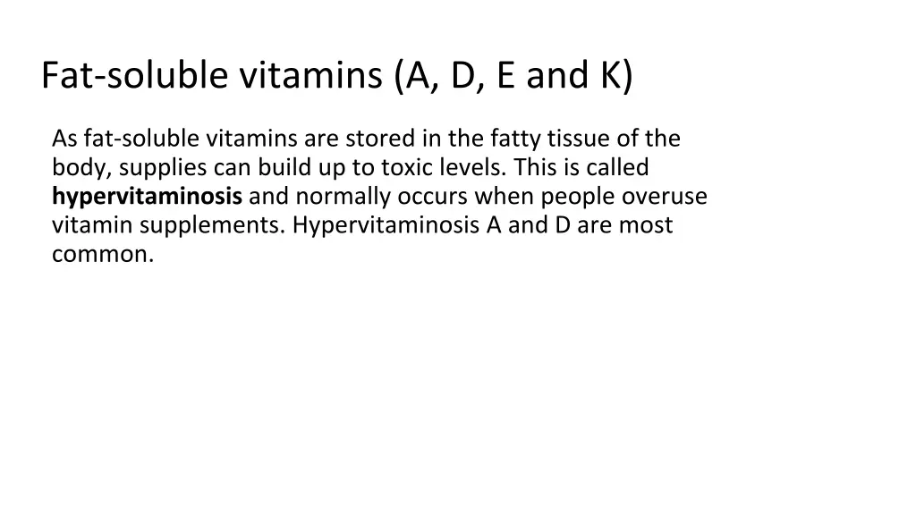 fat soluble vitamins a d e and k 1