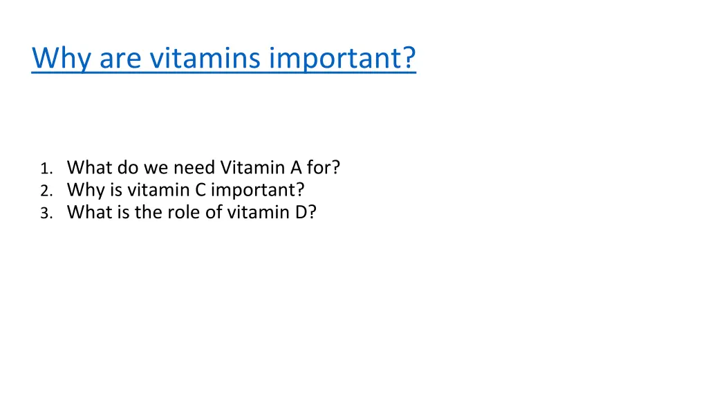 why are vitamins important