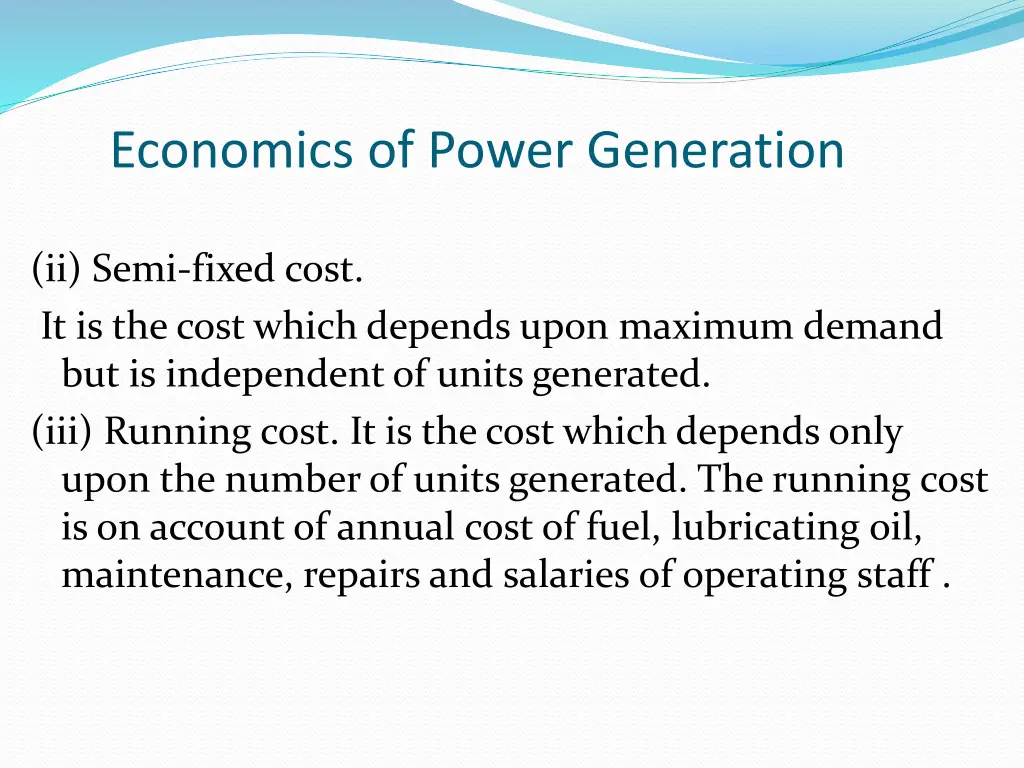 economics of power generation 2