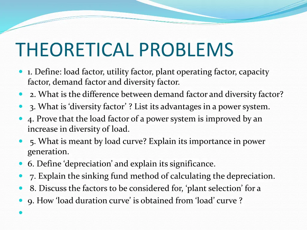 theoretical problems