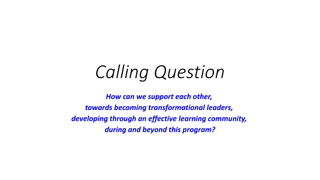 calling question