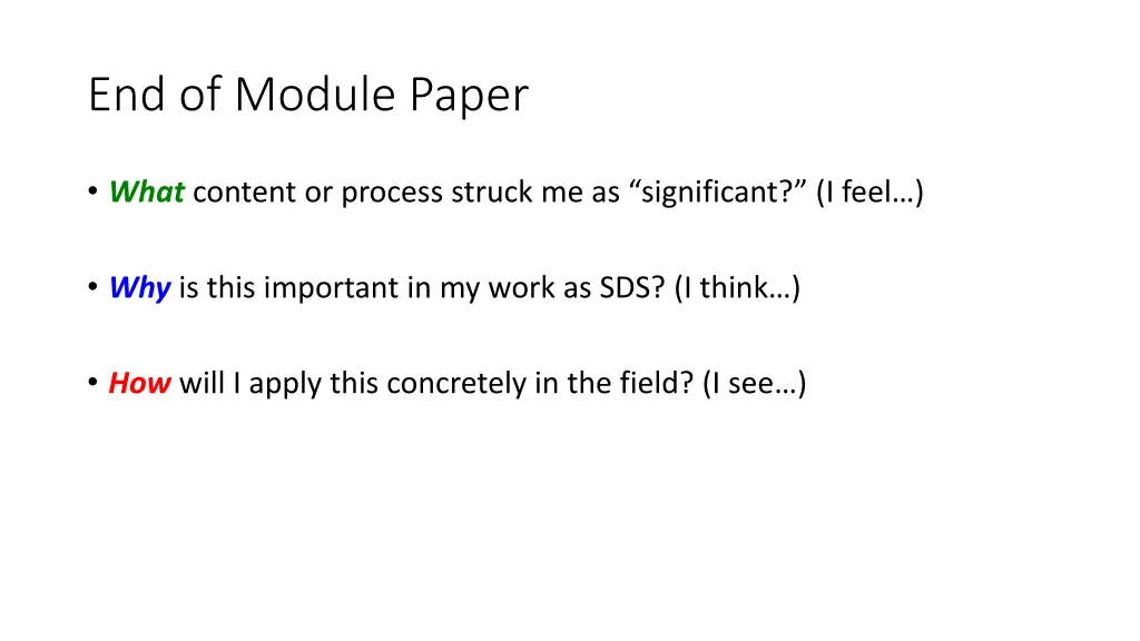 end of module paper