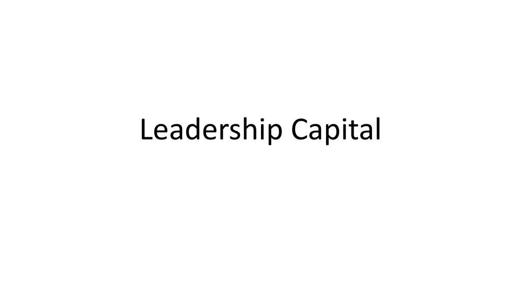 leadership capital