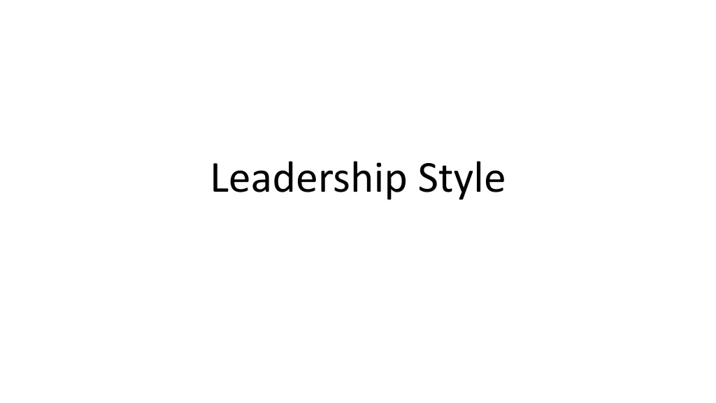 leadership style