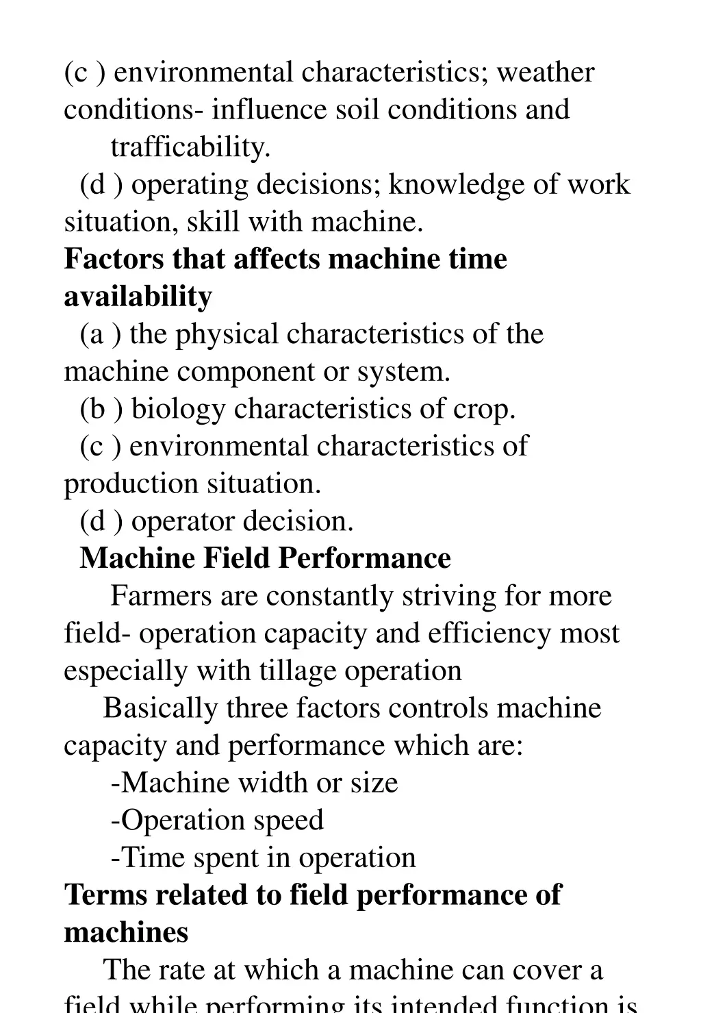 c environmental characteristics weather