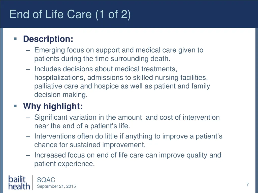 end of life care 1 of 2