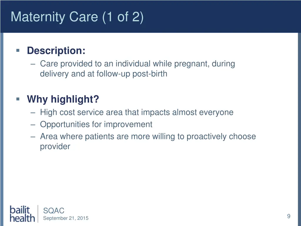 maternity care 1 of 2