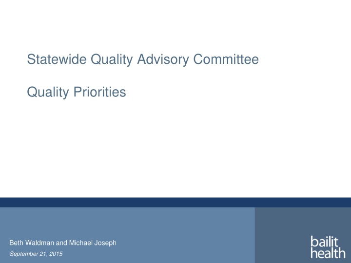 statewide quality advisory committee