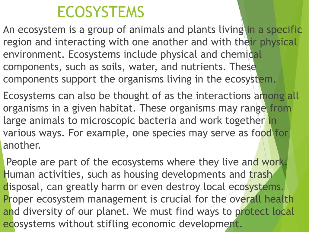 ecosystems