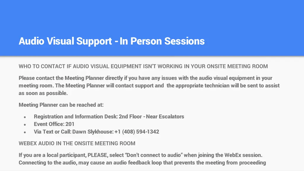 audio visual support in person sessions