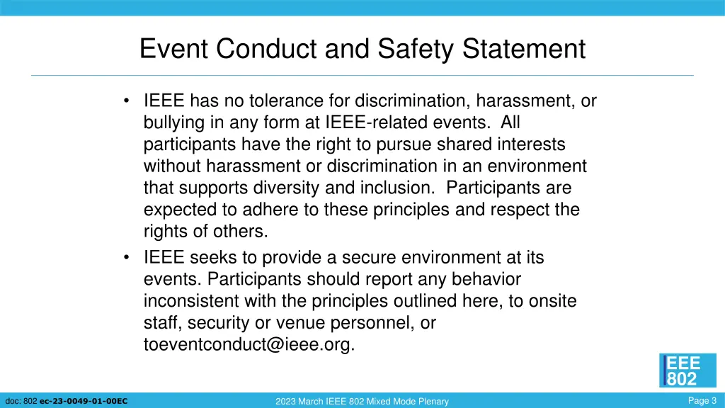 event conduct and safety statement 1