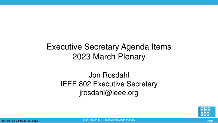 executive secretary agenda items 2023 march
