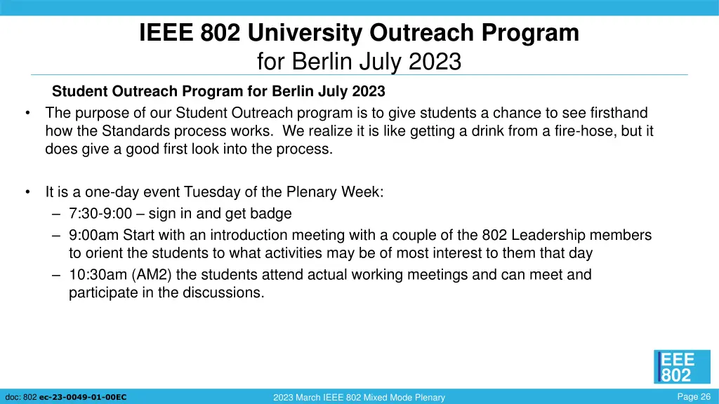 ieee 802 university outreach program for berlin